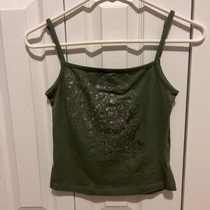 Bebe y2k green crop tank top size S